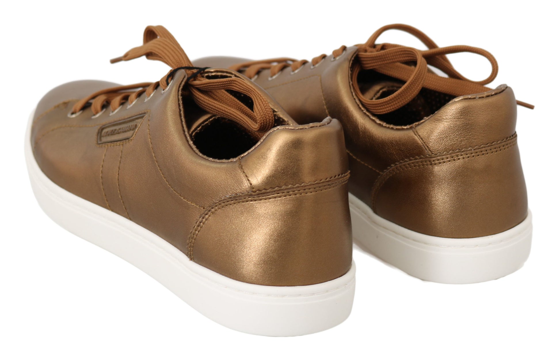 Gouden Metallic Leren Sneakers