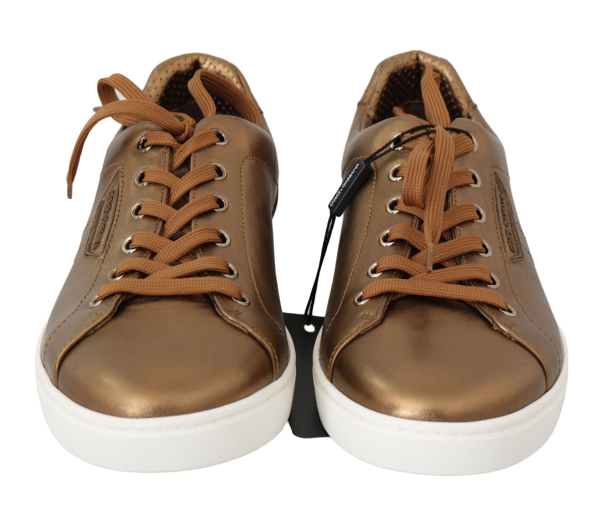 Gouden Metallic Leren Sneakers