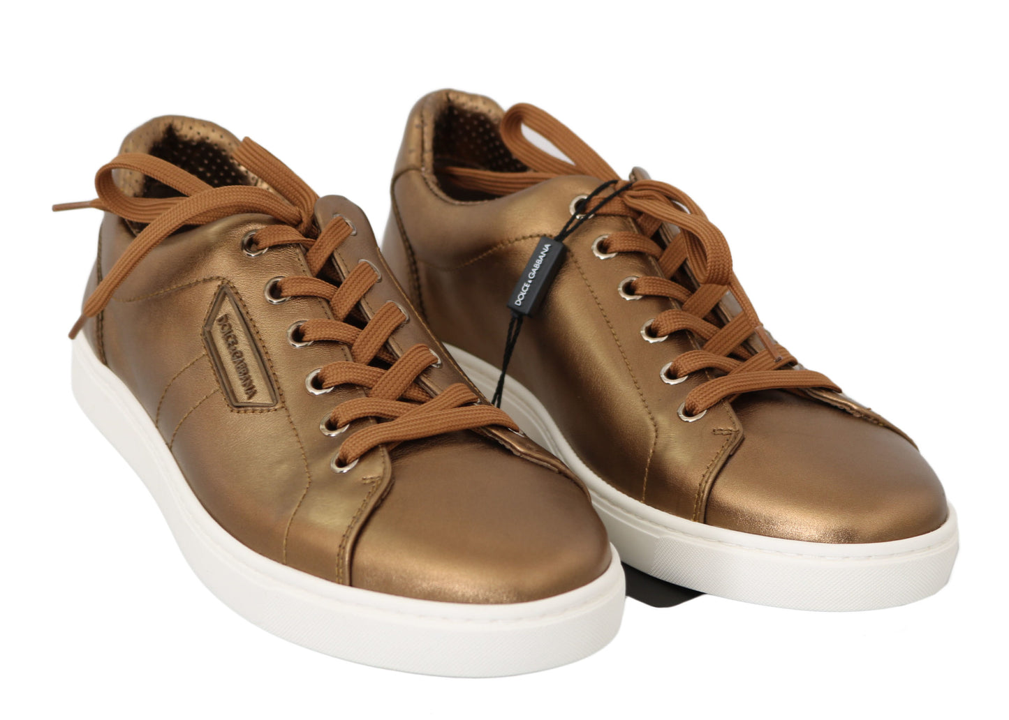 Gouden Metallic Leren Sneakers