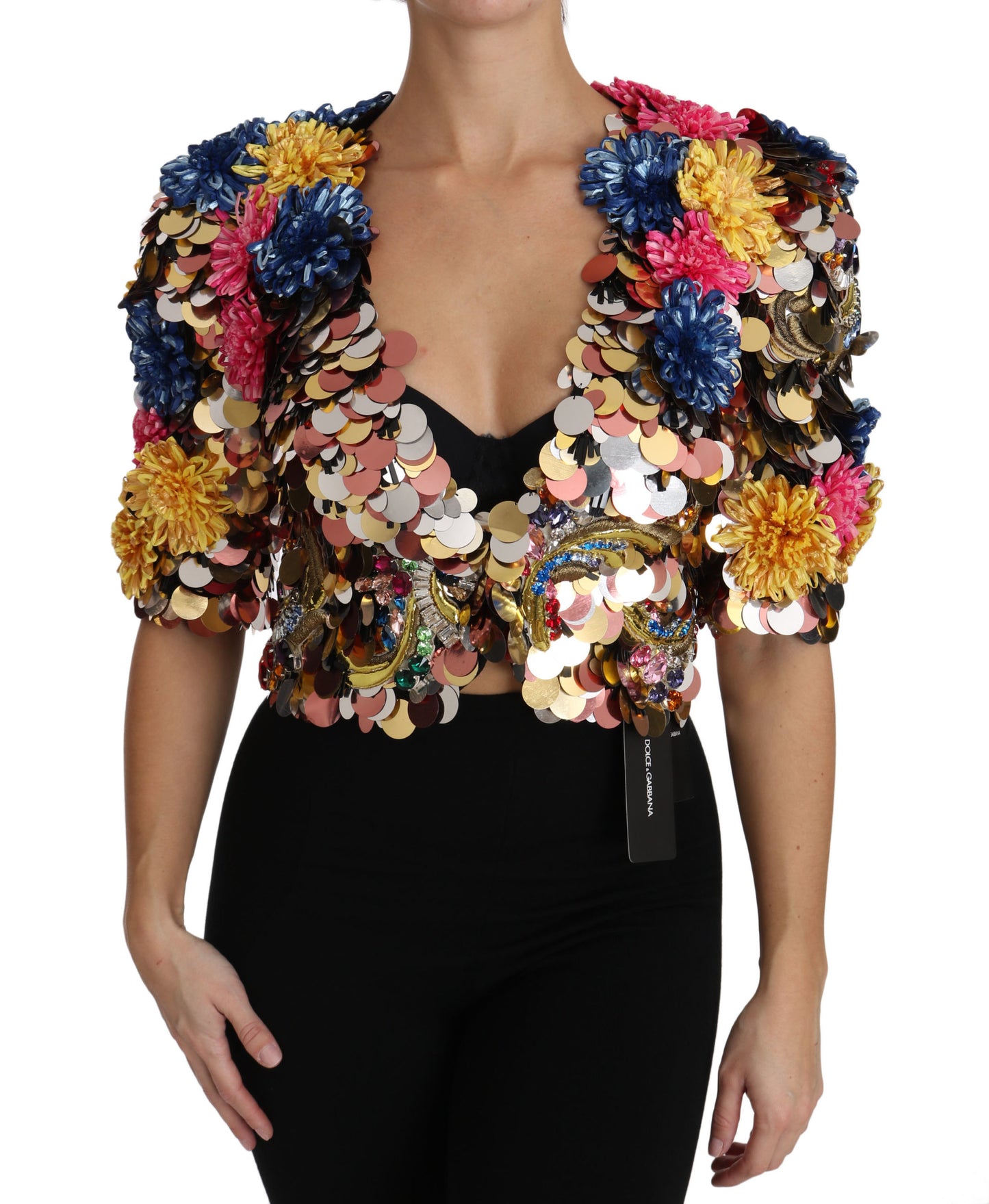 Enchanted Sicily Crystal-Embellished Short Jacket