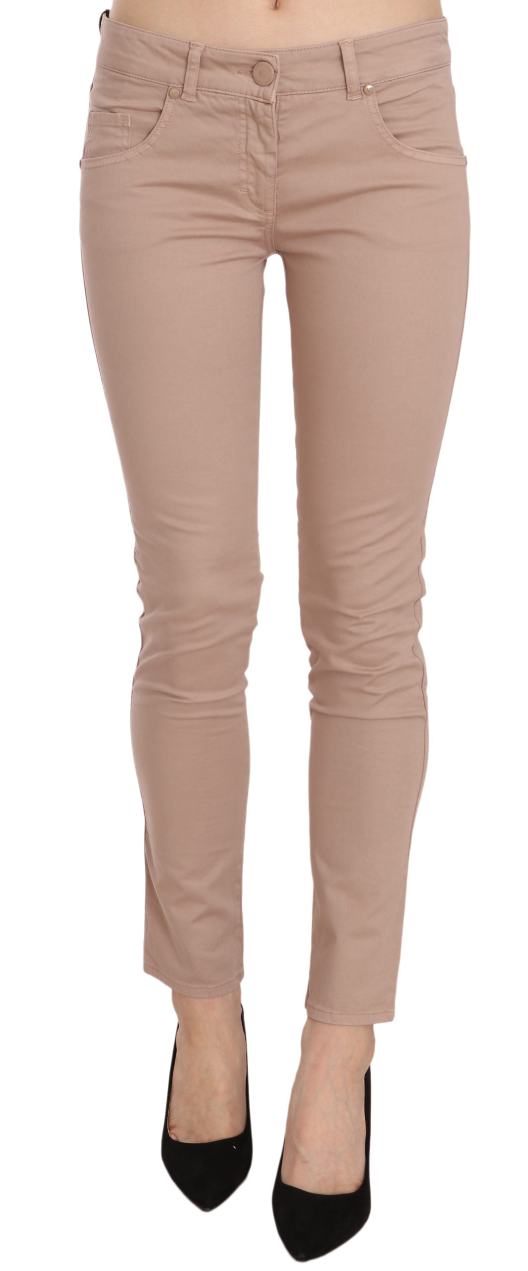 Chique Slim Fit Skinny Bruine Broek