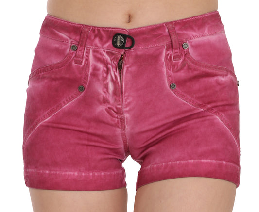 Chique roze gewassen denim shorts