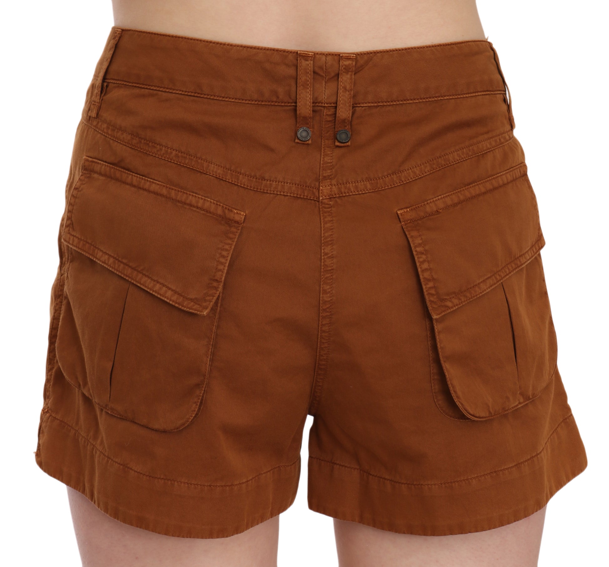 Chique bruine mid waist mini shorts