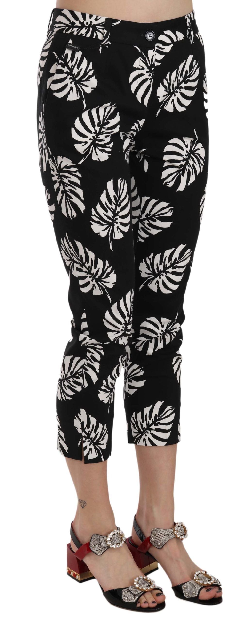 Elegante skinny capri met palmprint