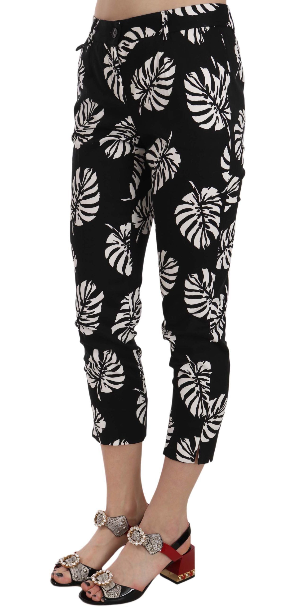 Elegante skinny capri met palmprint