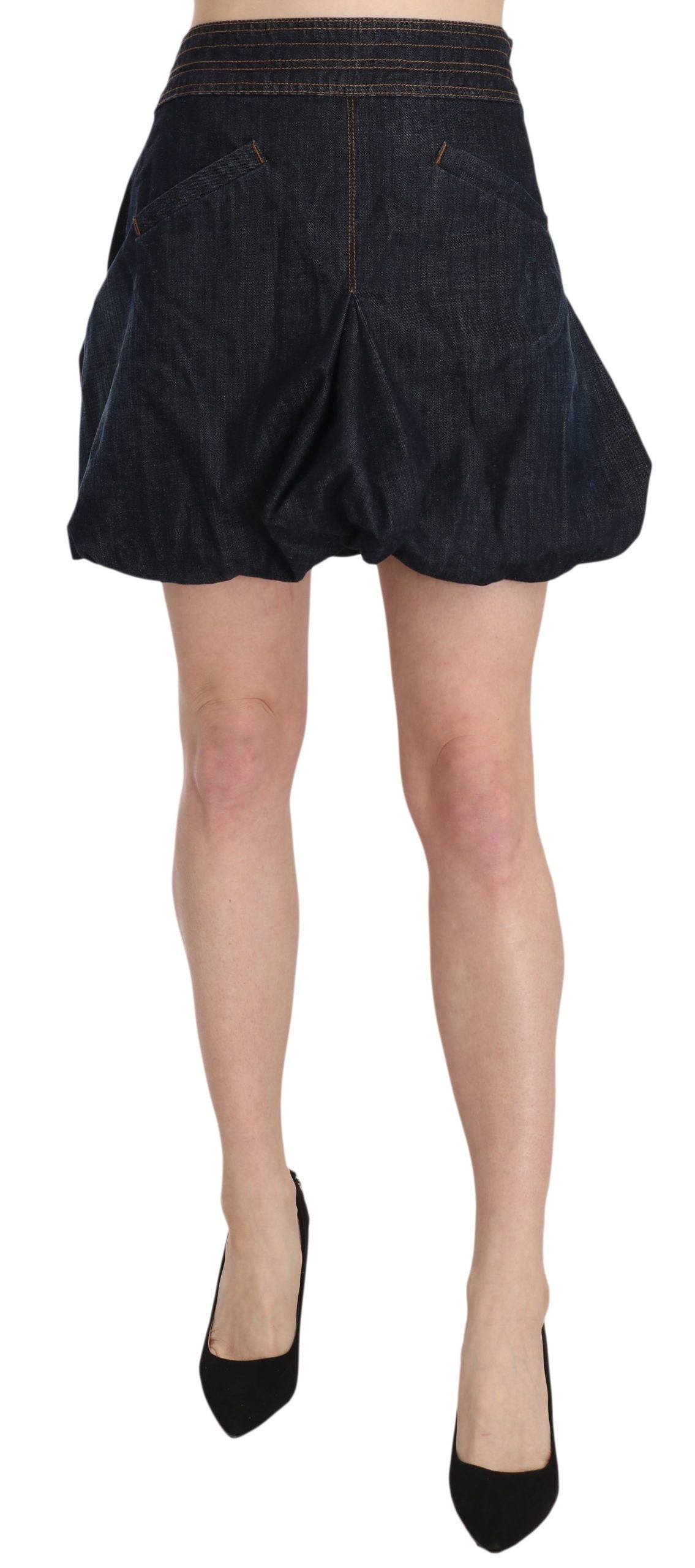 Chic Dark Blue A-Line Mini Skirt