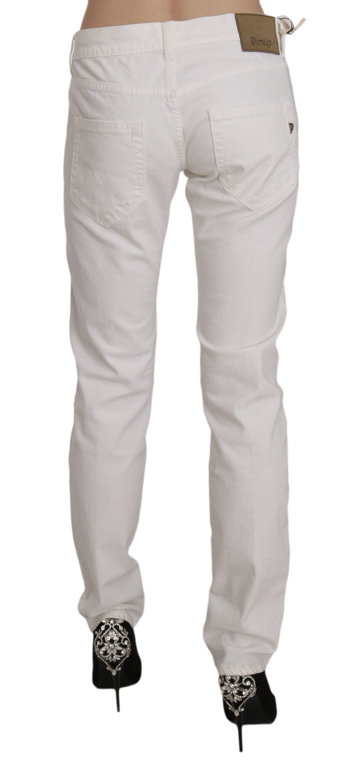 Chique witte skinny broek van katoenmix