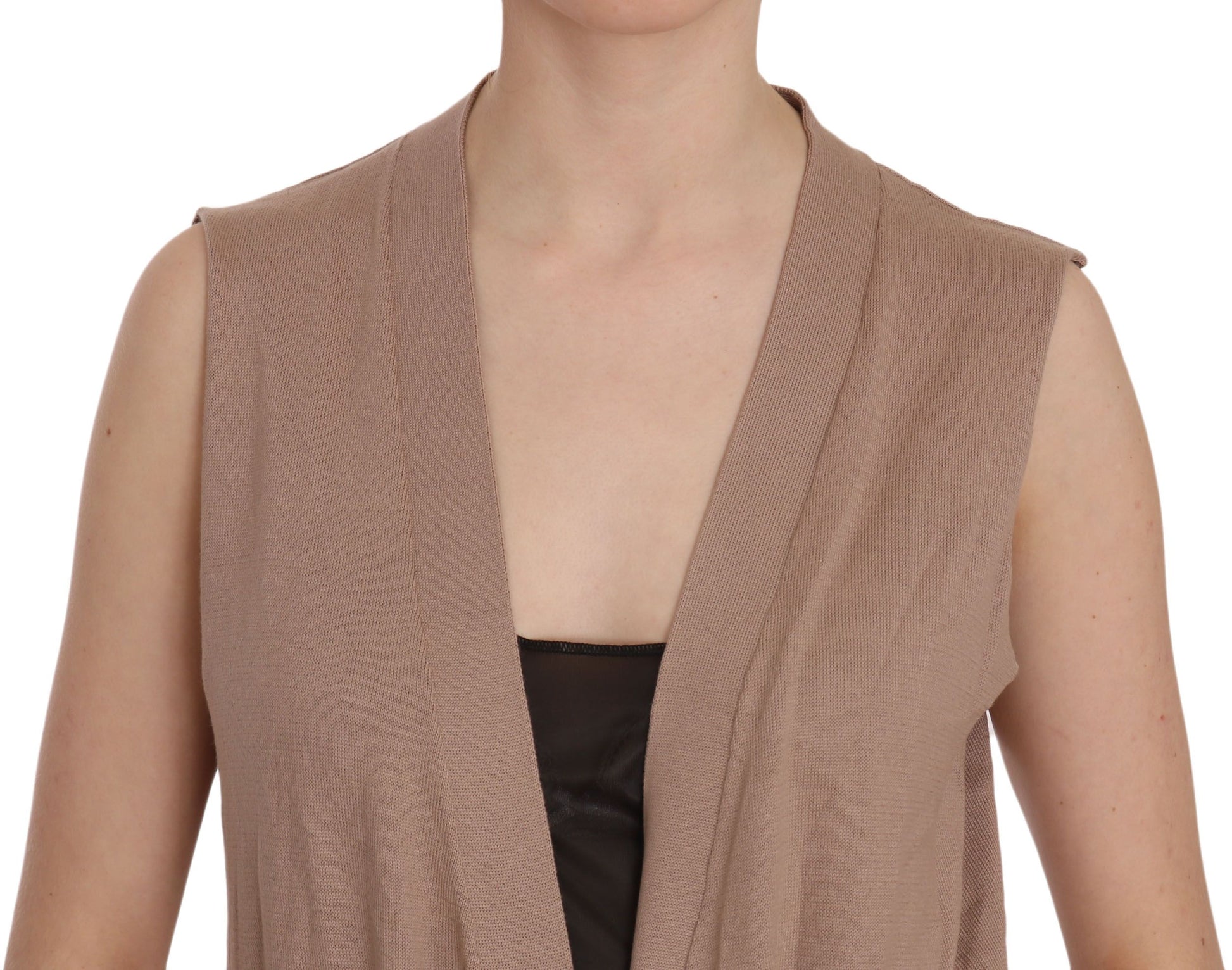 Chic mouwloos katoenen vest - elegant bruin