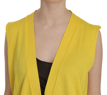 Elegant geel mouwloos katoenen vest