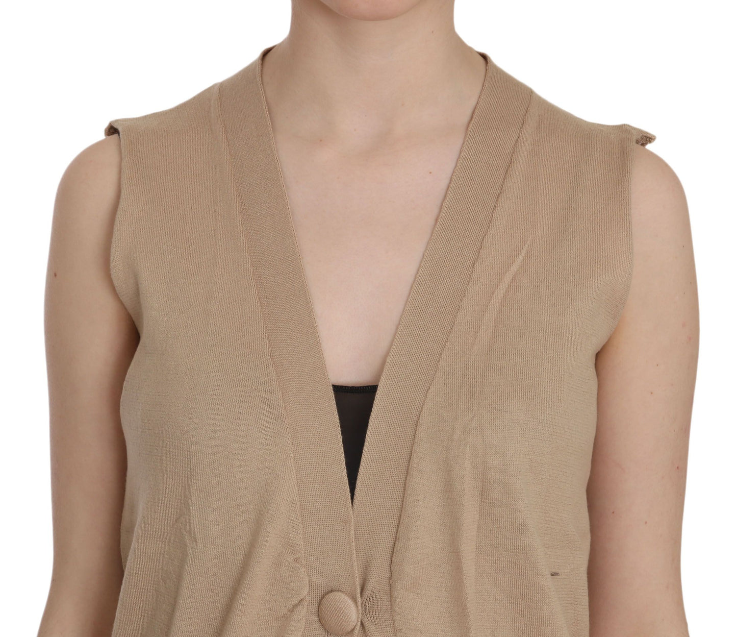 Elegante mouwloze katoenen cardigan top