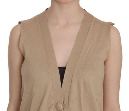 Elegante mouwloze katoenen cardigan top