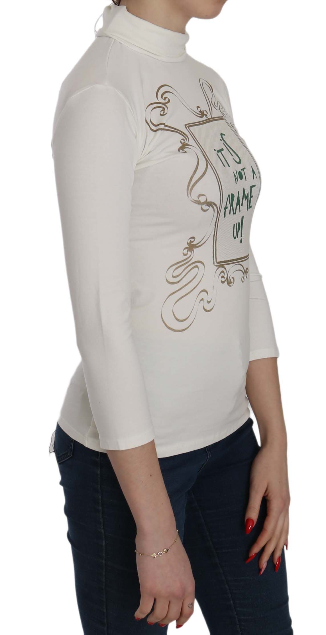 Chique witte blouse met col en print