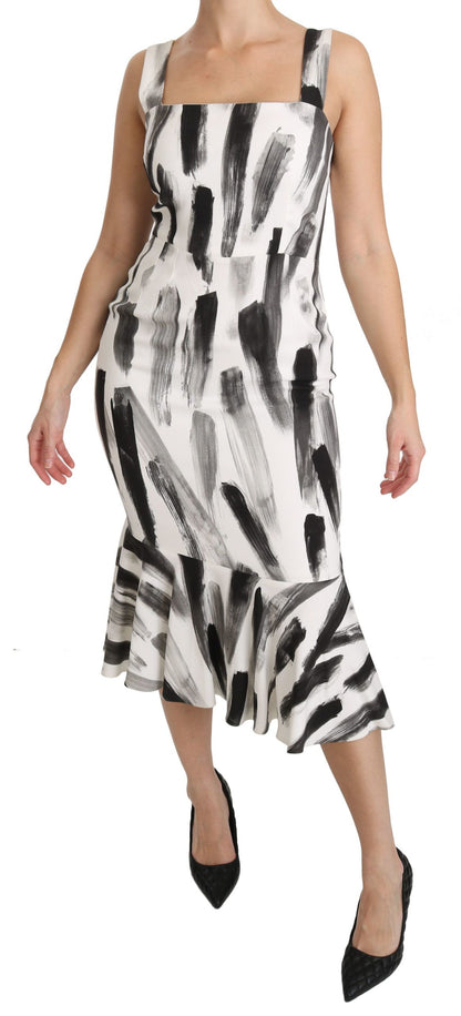 Chique monochrome midi-jurk met mantel