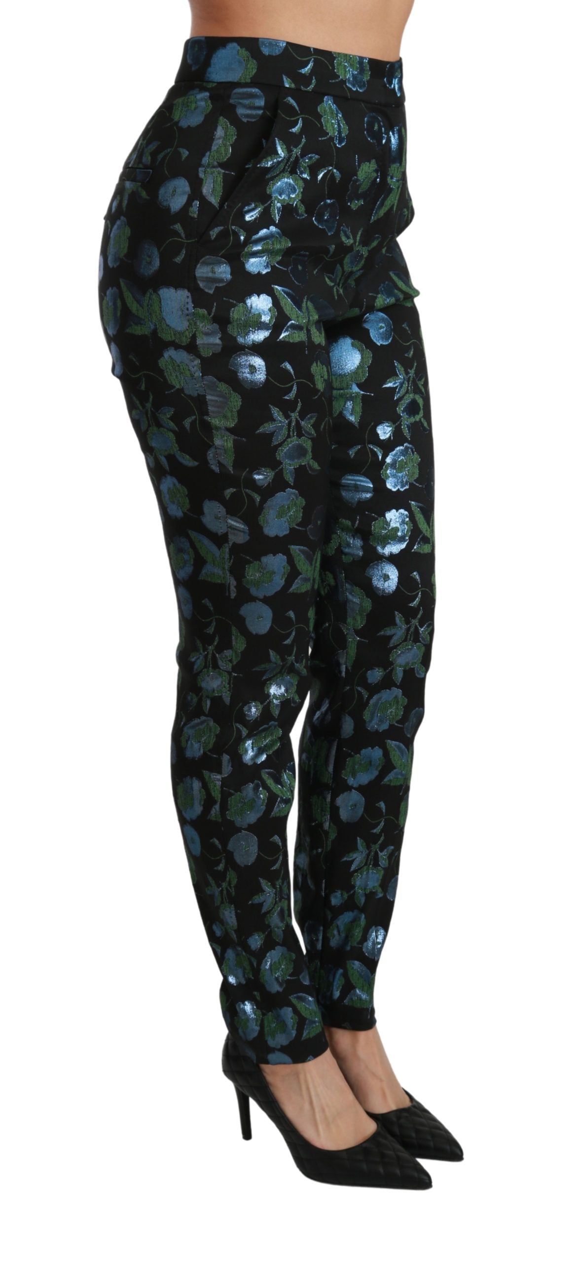 Bloemen High Waist Skinny Broek