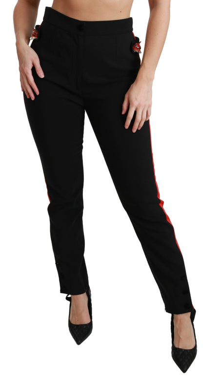 Chique skinny broek met hoge taille in zwart