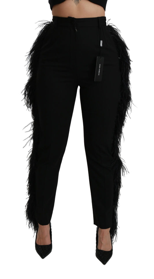 Elegante hoge taille wolmix broek