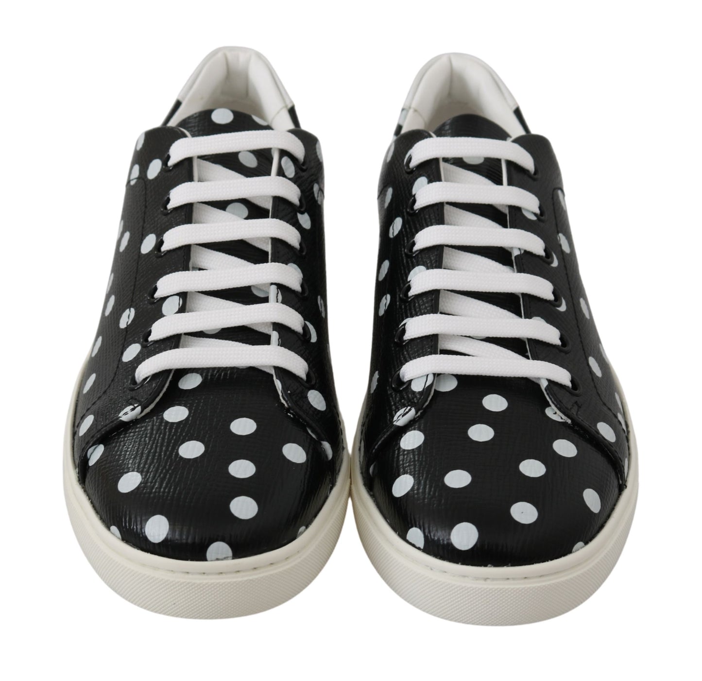 Zwarte leren sneakers met stippen