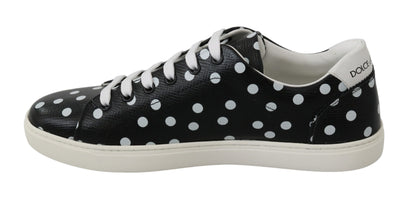 Zwarte leren sneakers met stippen