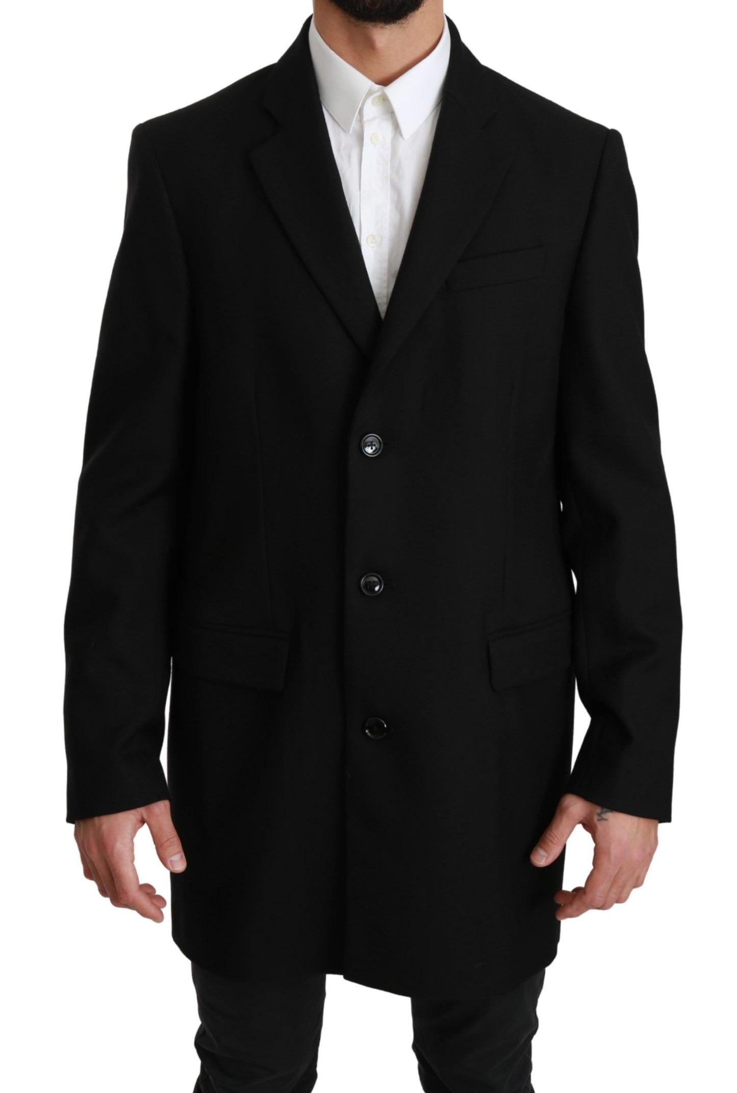 Elegante zwarte wollen formele blazer