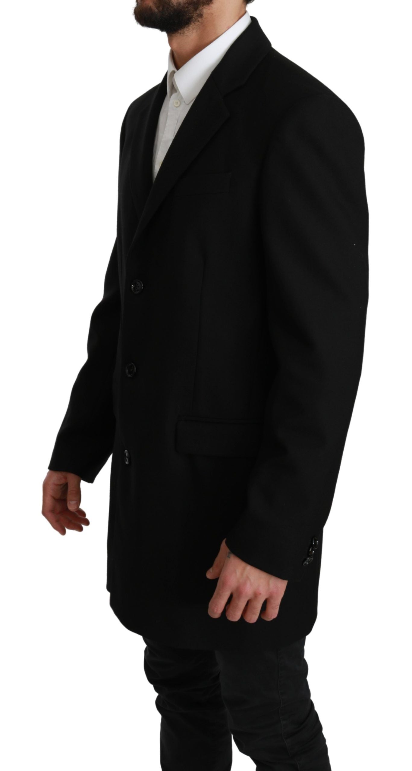 Elegante zwarte wollen formele blazer