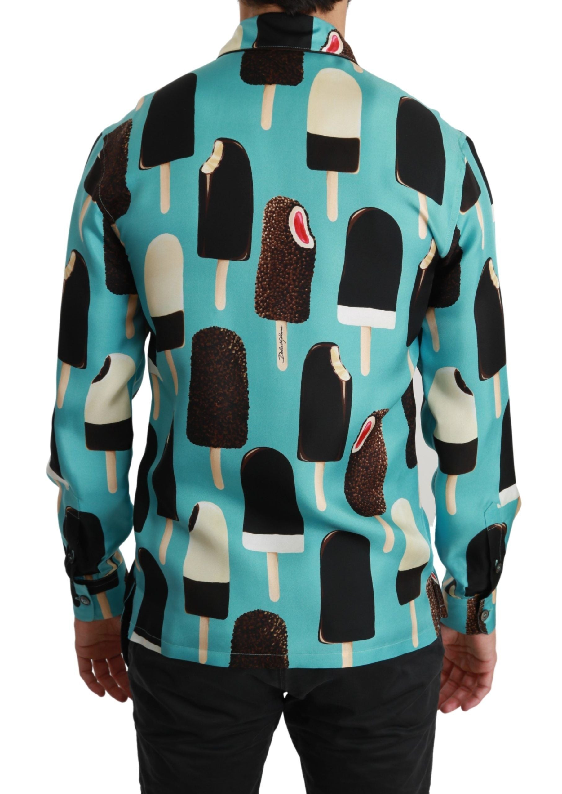 Exclusief zijden mix ijs-print shirt