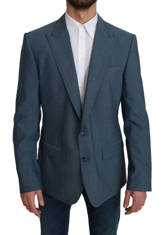 Elegante lichtblauwe slim fit blazer