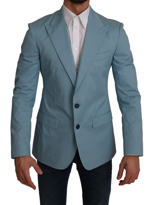 Elegante blauwe fantasiepatroonblazer