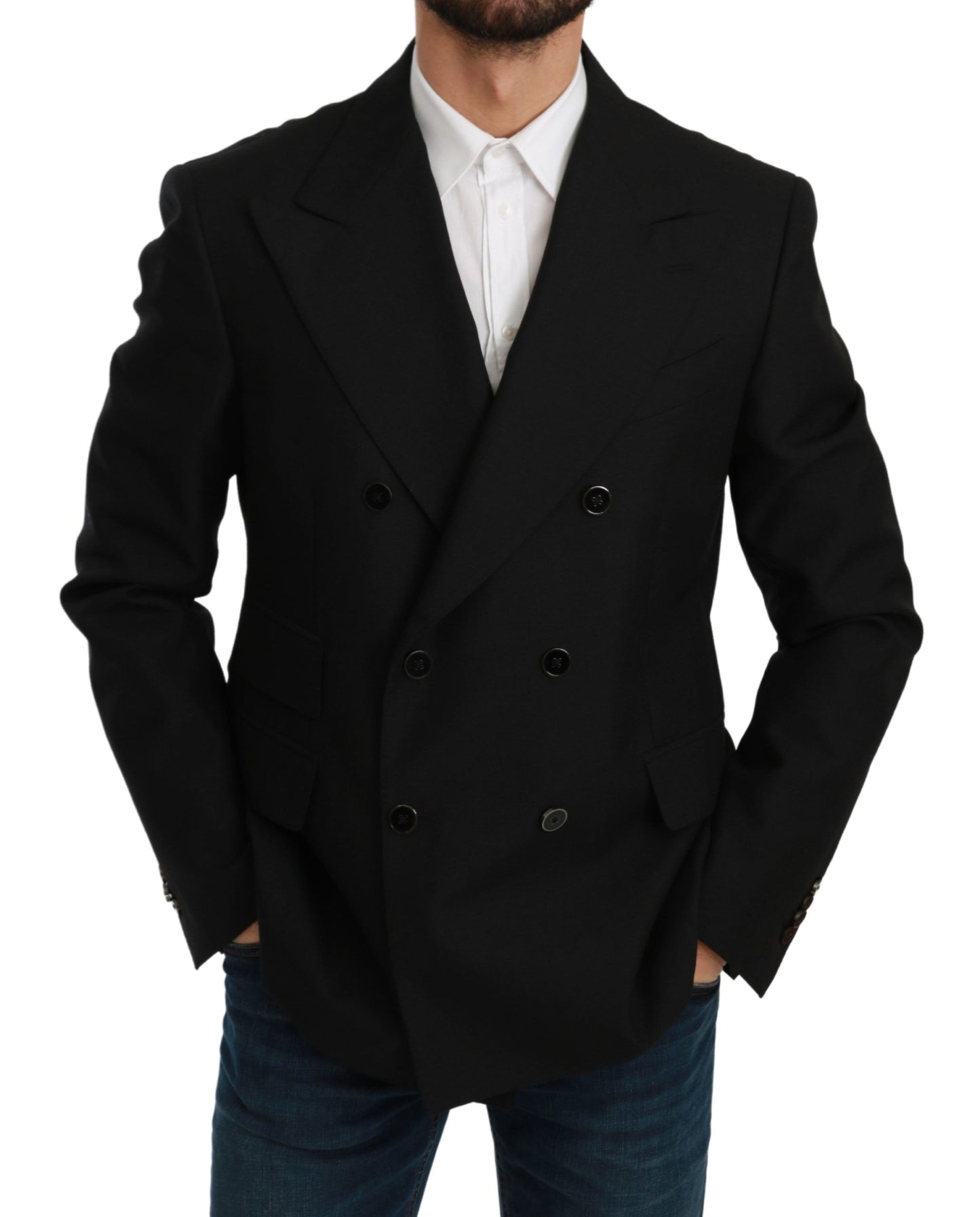 Elegante zwarte slim fit formele blazer