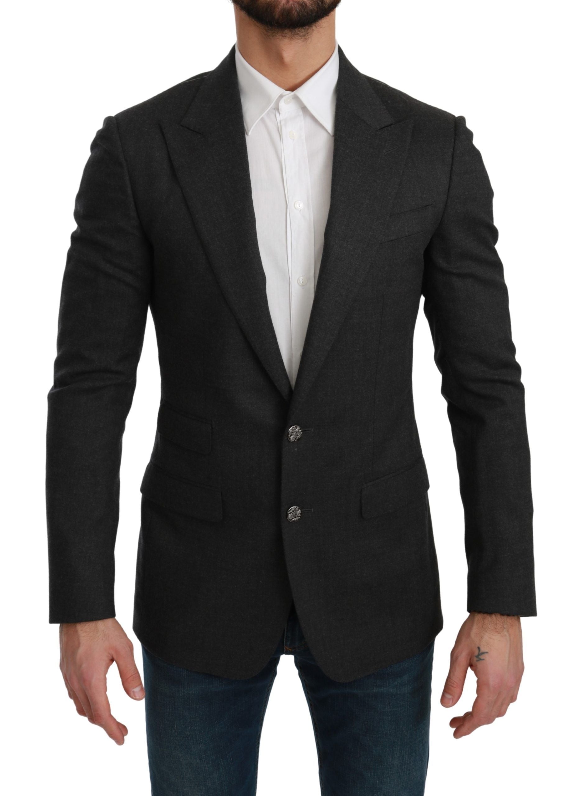 Elegante grijze slim fit formele blazer