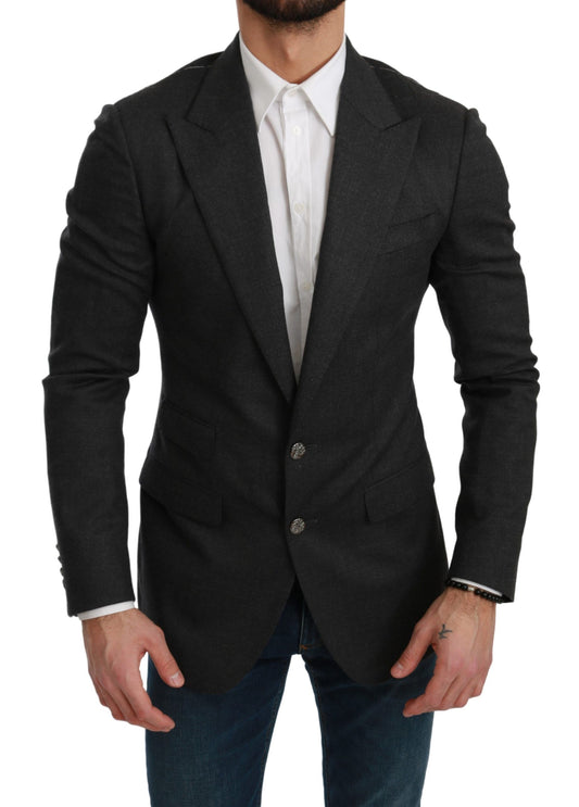 Elegante grijze slim fit formele blazer