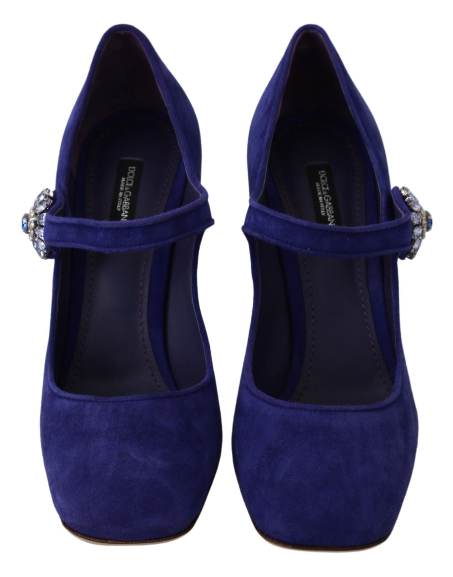 Elegante paarse suède Mary Janes pumps