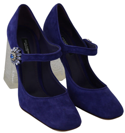 Elegante paarse suède Mary Janes pumps