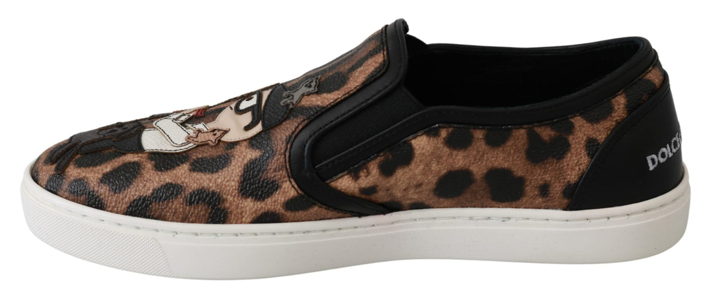 Chique luipaardprint loafers voor elegant comfort