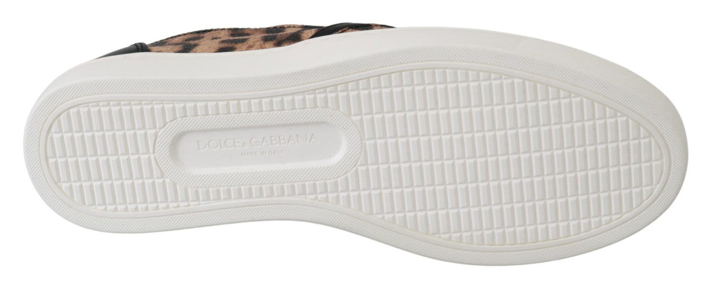 Chique luipaardprint loafers voor elegant comfort