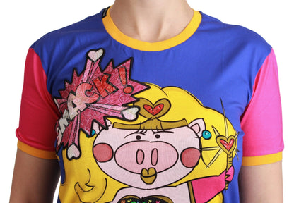 Chic katoenen T-shirt met ronde hals en Supergirl-motief