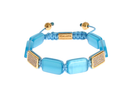 Elegante armband met blauwe opaal en diamanten