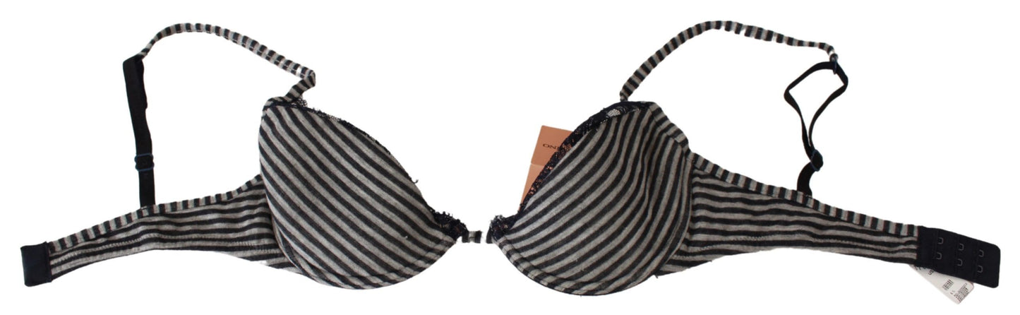 Reggiseno-bh met blauwe strepen en kant