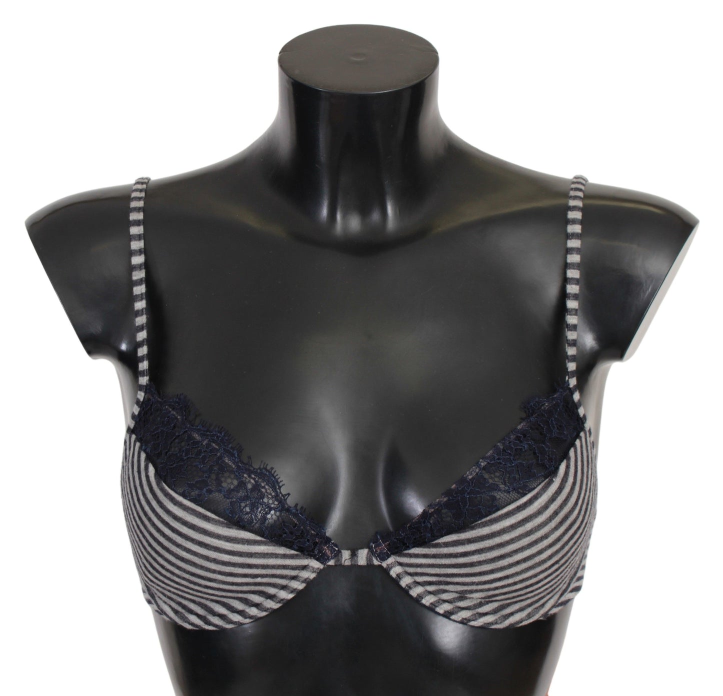 Reggiseno-bh met blauwe strepen en kant