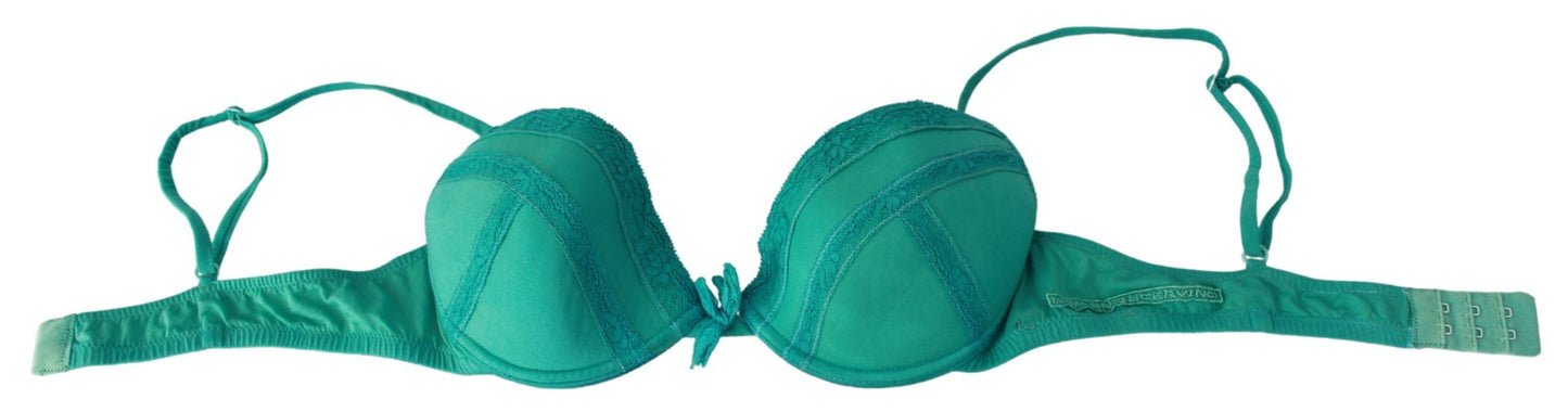 Luxe groene katoenen push-up bh