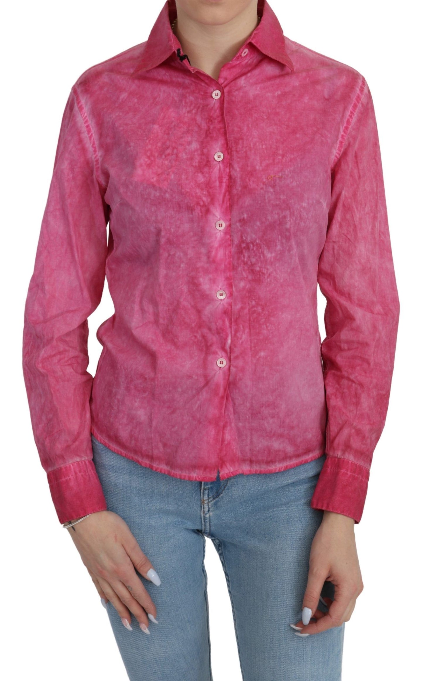 Chique roze katoenen poloblouse van Ermanno Scervino