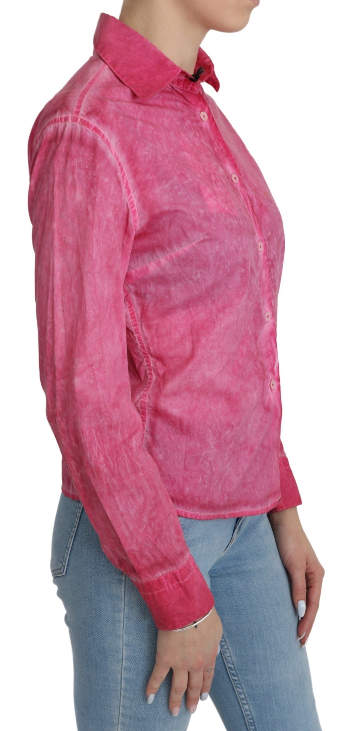 Chique roze katoenen poloblouse van Ermanno Scervino