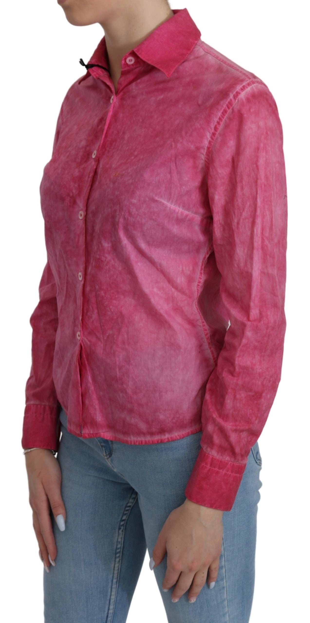 Chique roze katoenen poloblouse van Ermanno Scervino