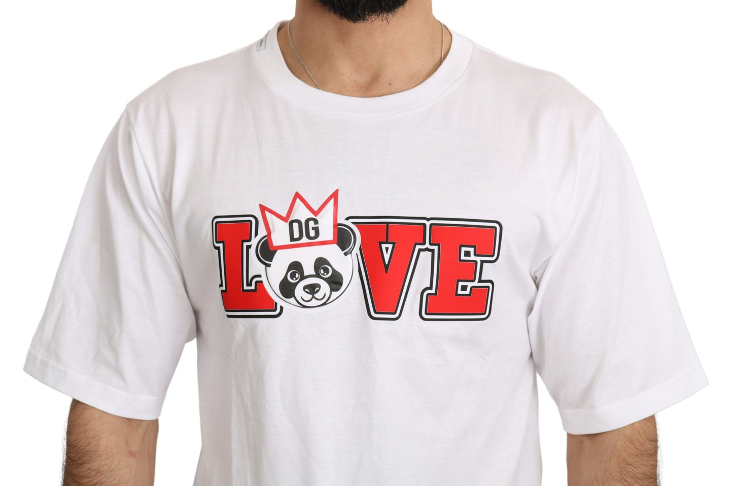 Panda Love Slim Fit T-shirt met ronde hals