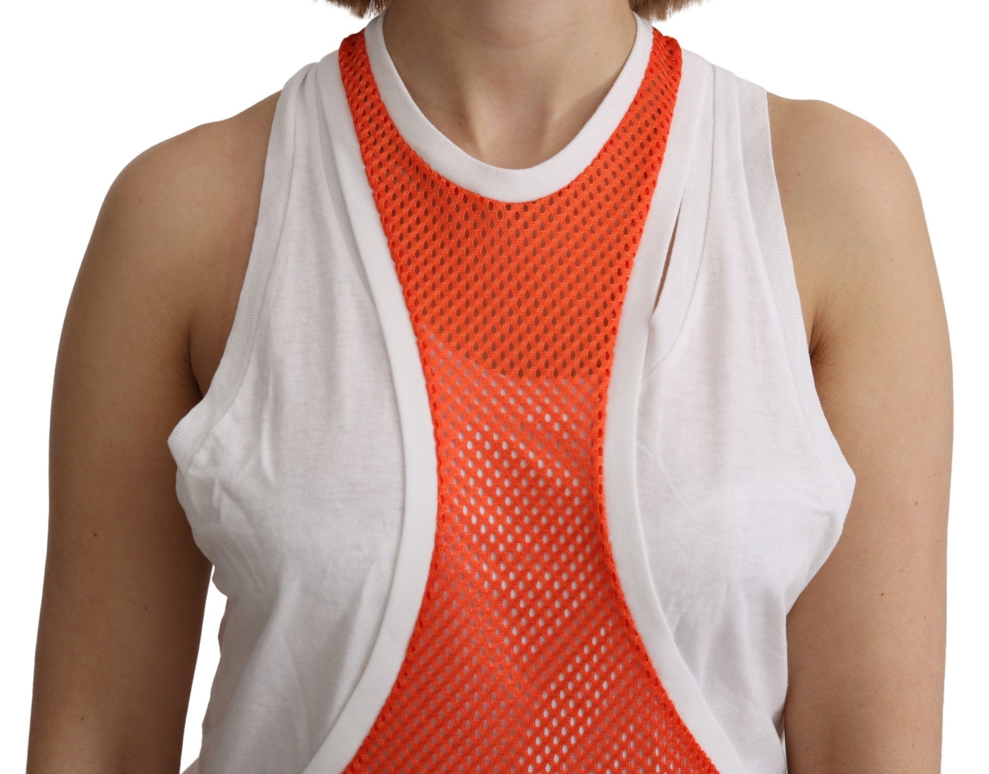 Elegante mouwloze katoenen tanktop in oranje