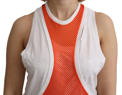 Elegante mouwloze katoenen tanktop in oranje