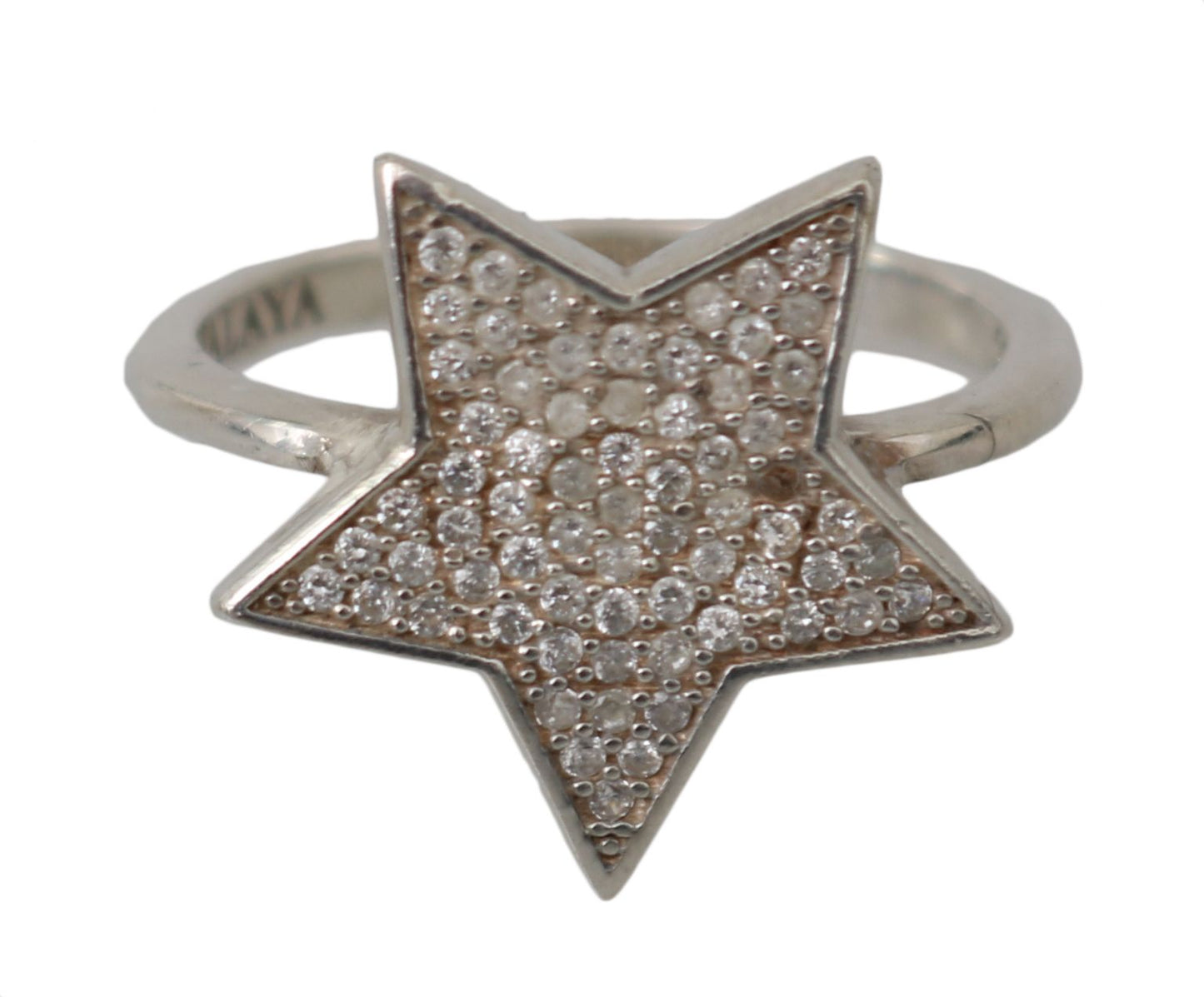 Chic zilveren CZ kristal dames statement ring