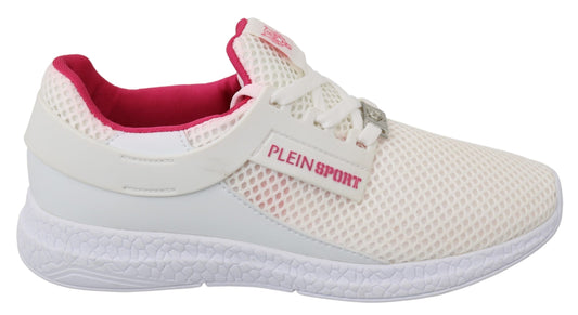 Chique witte Becky sneakers met roze accenten