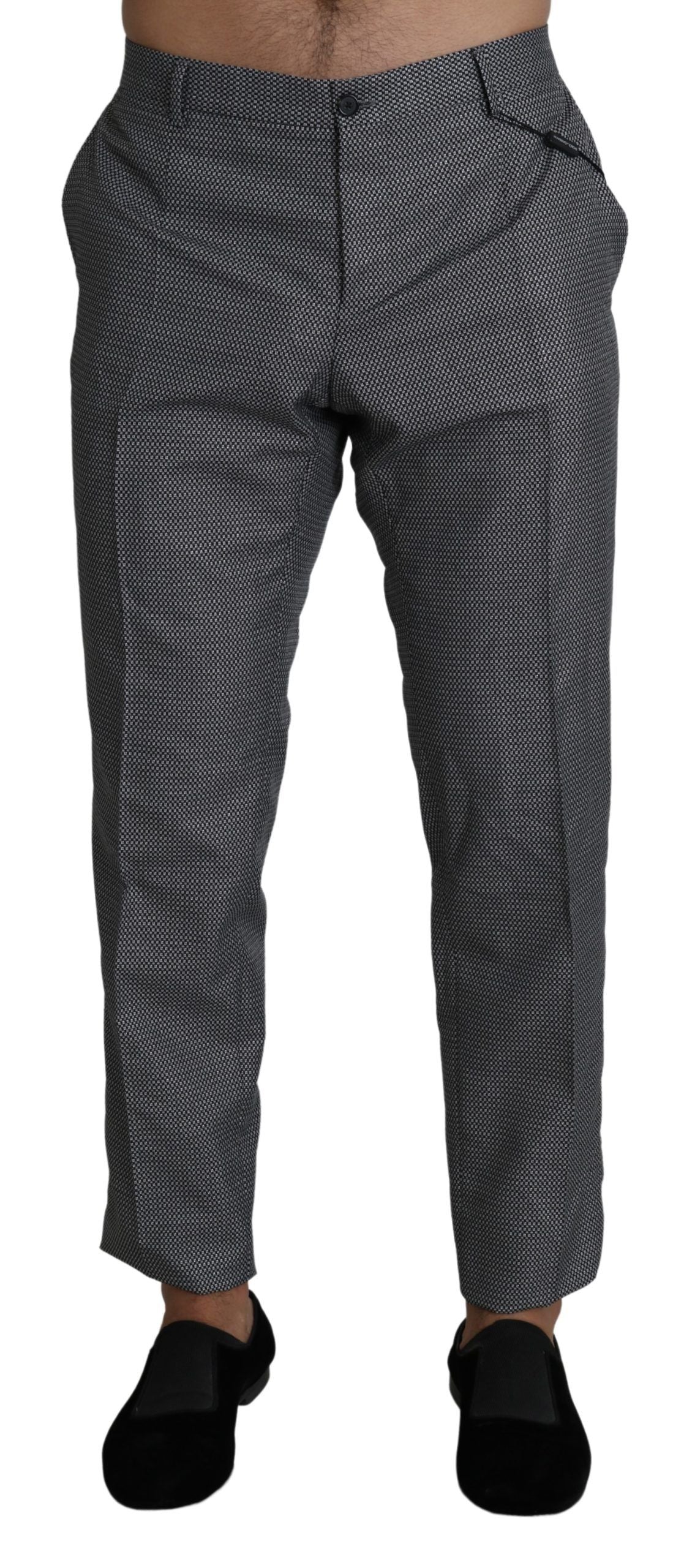 Elegant Gray Slim Fit Dress Trousers