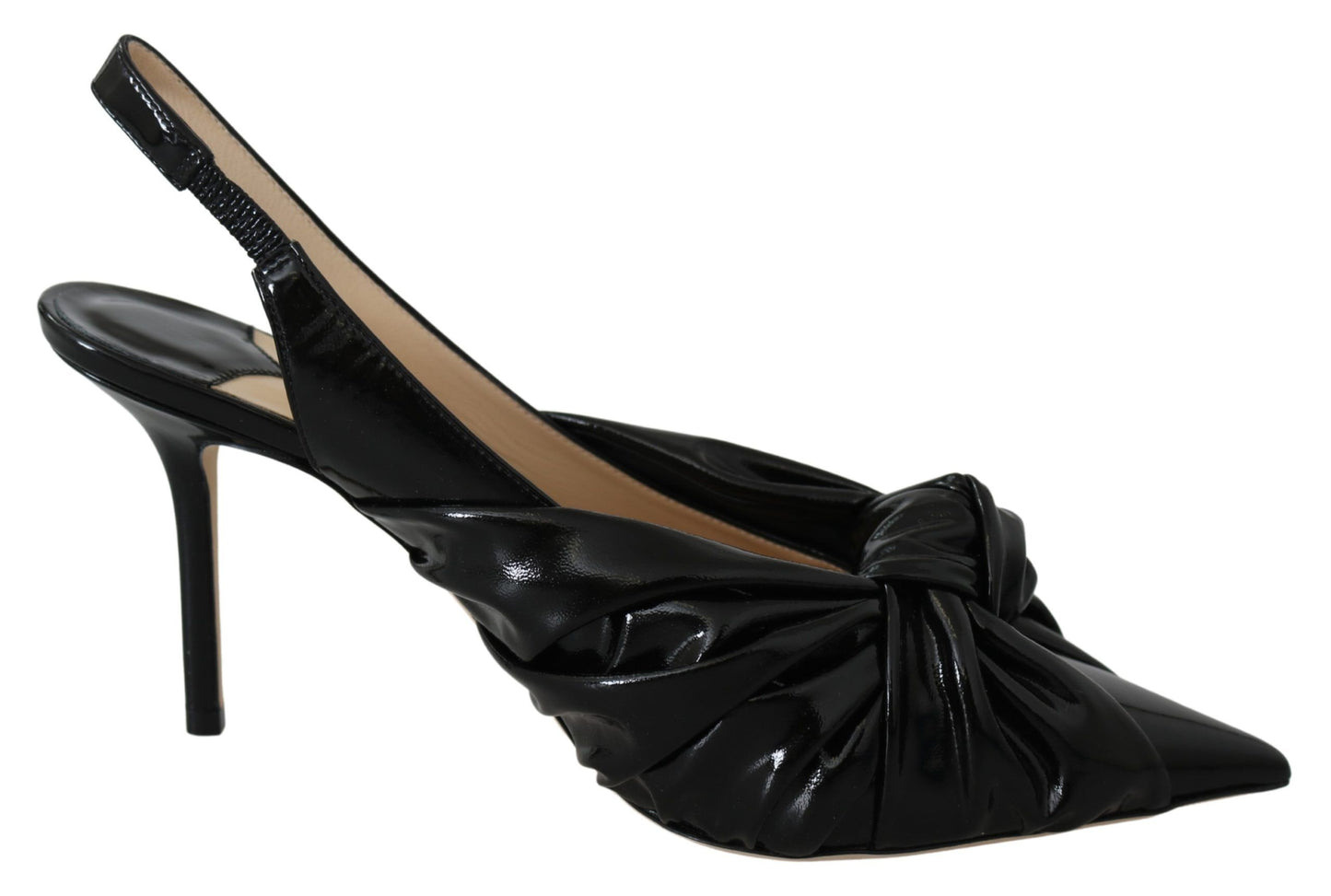 Elegante zwarte leren pumps met puntige neus