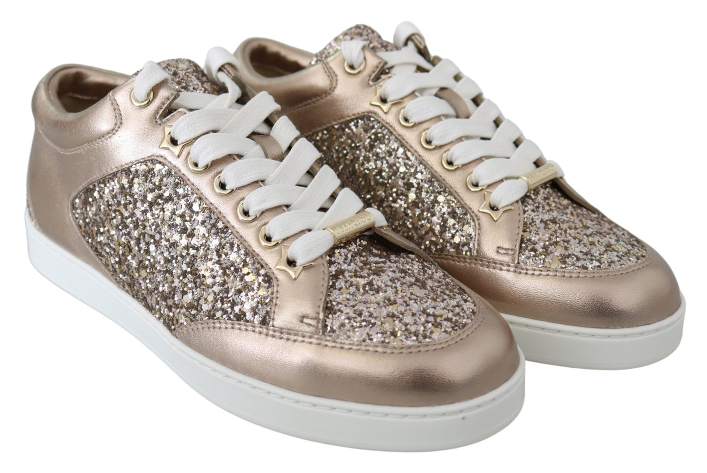 Ballet roze glitter leren sneakers